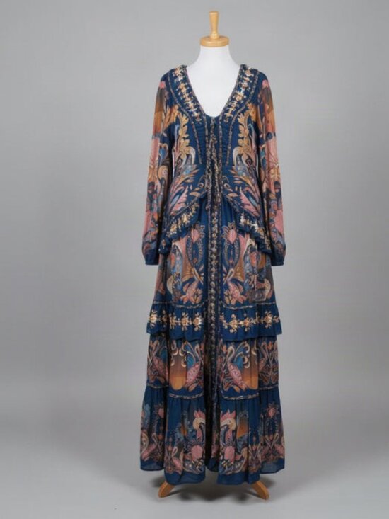 FARM Rio Dresses & Skirts - Farm Rio blue & blush Sea Garden dress, sizes S and M, NEW WITH TAGS!
